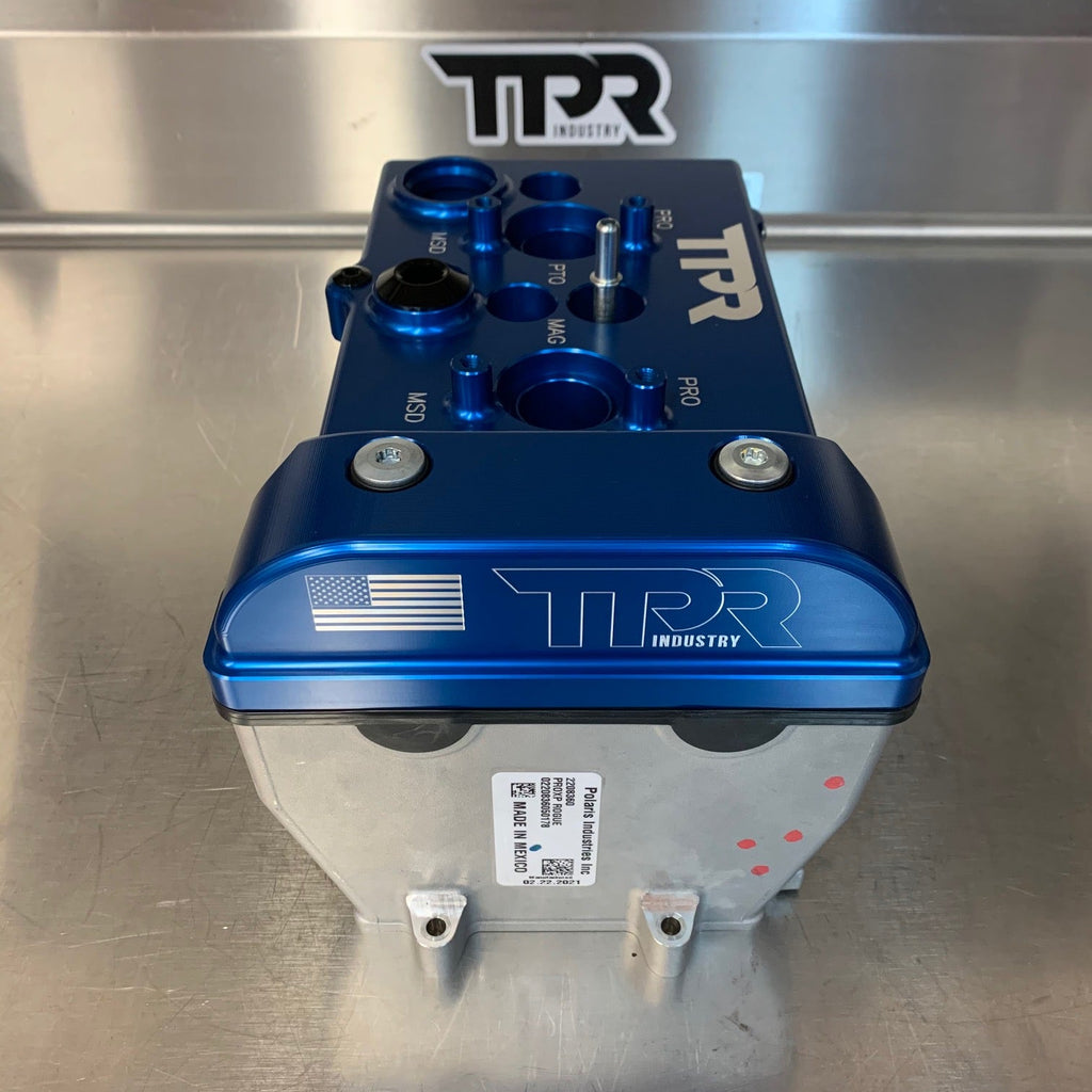 TPR016 - BLUE Billet Valve Cover W/Oilers - Turbo R / Pro XP