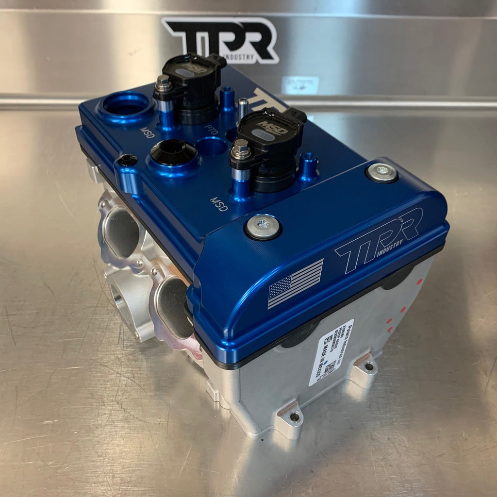 TPR016 - BLUE Billet Valve Cover W/Oilers - Turbo R / Pro XP