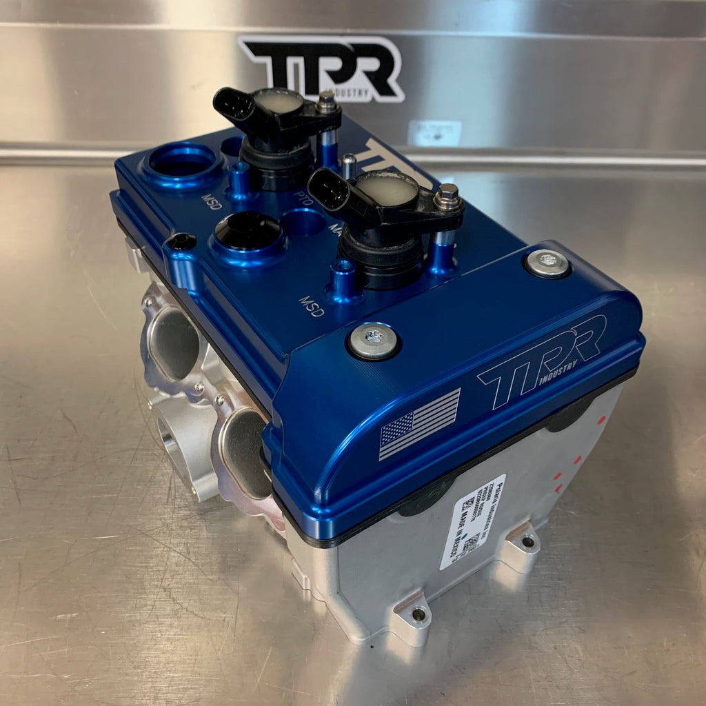 TPR016 - BLUE Billet Valve Cover W/Oilers - Turbo R / Pro XP