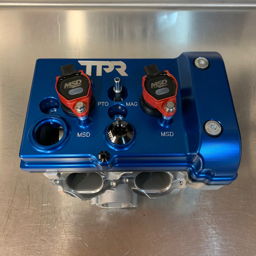 TPR016 - BLUE Billet Valve Cover W/Oilers - Turbo R / Pro XP